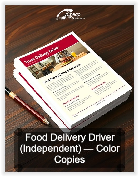 Food Delivery Driver Independent business card design sample