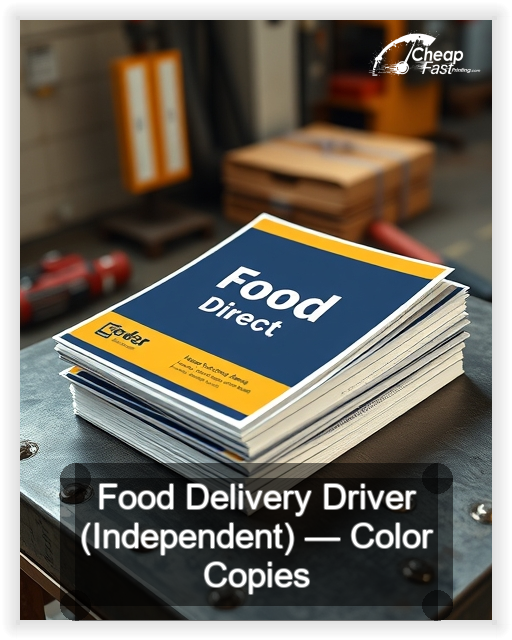 Food Delivery Driver Independent business card design sample