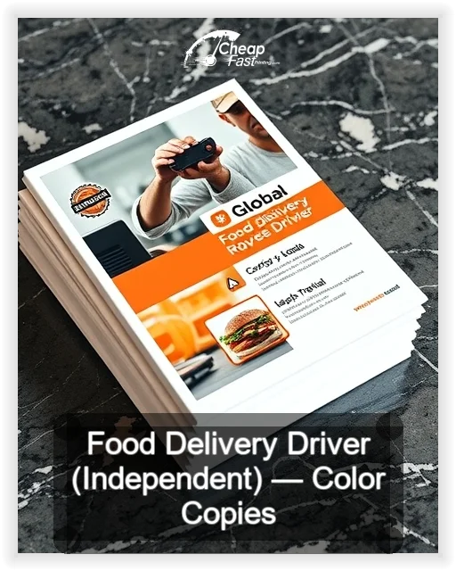 Food Delivery Driver Independent business card design sample