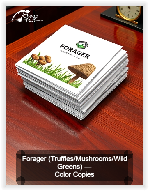 Forager Truffles Mushrooms Wild Greens business card design sample