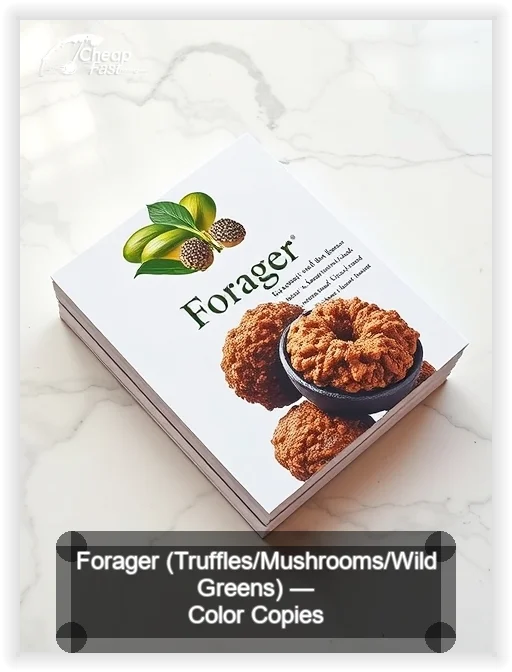 Forager Truffles Mushrooms Wild Greens business card design sample