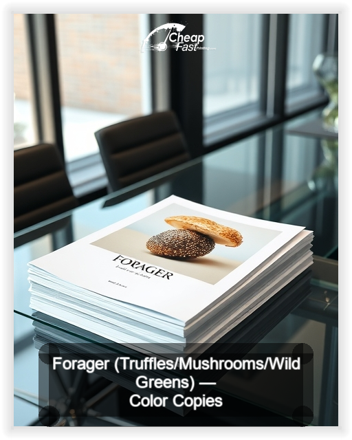 Forager Truffles Mushrooms Wild Greens business card design sample