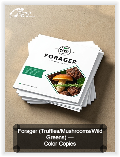 Forager Truffles Mushrooms Wild Greens business card design sample