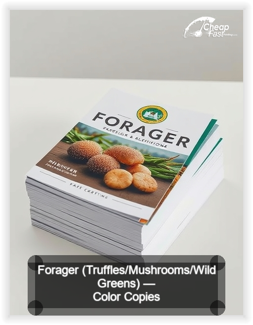 Forager Truffles Mushrooms Wild Greens business card design sample