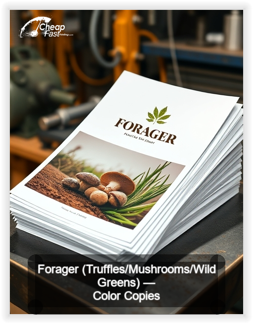 Forager Truffles Mushrooms Wild Greens business card design sample