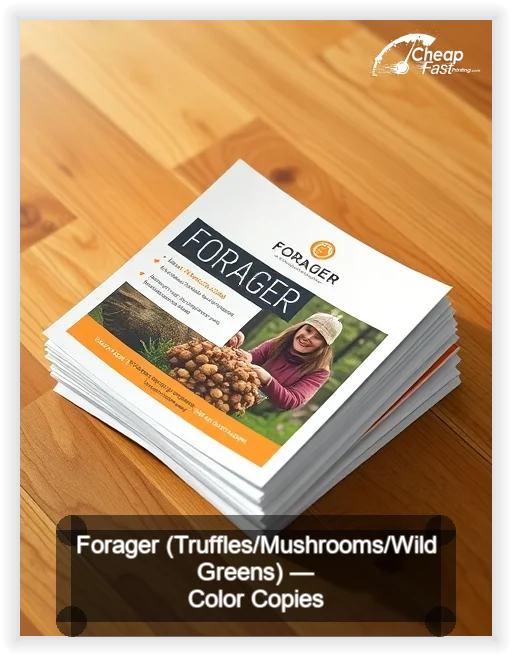 Forager Truffles Mushrooms Wild Greens business card design sample