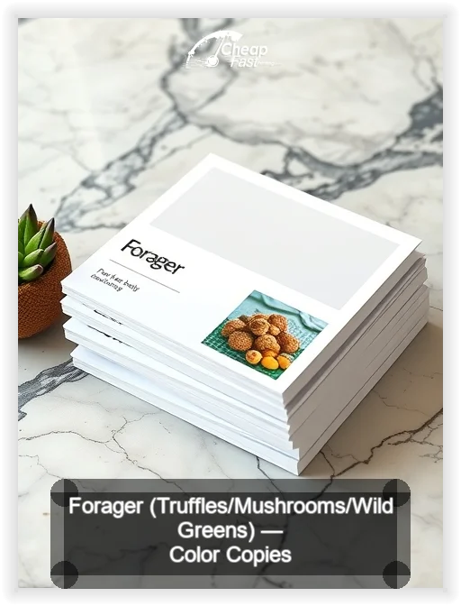 Forager Truffles Mushrooms Wild Greens business card design sample