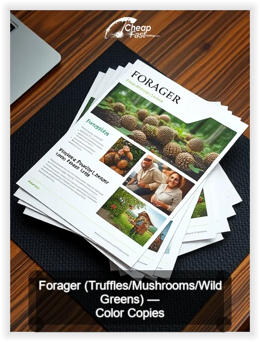 Forager Truffles Mushrooms Wild Greens business card design sample