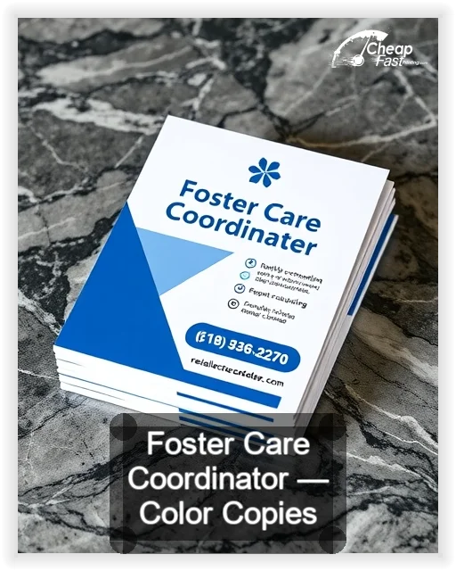 Foster Care Coordinator business card design sample