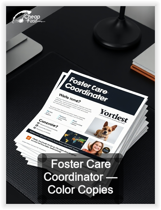 Foster Care Coordinator business card design sample