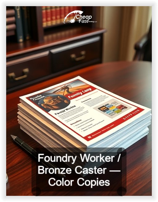 Foundry Worker Bronze Caster business card design sample