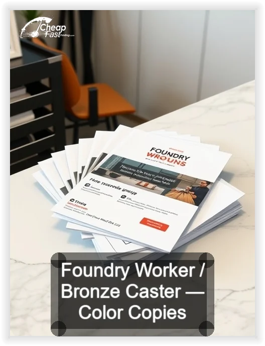 Foundry Worker Bronze Caster business card design sample