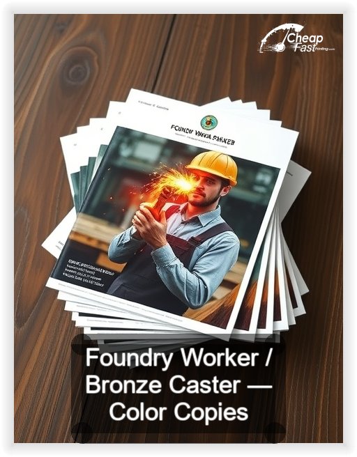 Foundry Worker Bronze Caster business card design sample