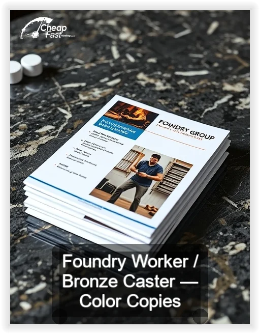 Foundry Worker Bronze Caster business card design sample