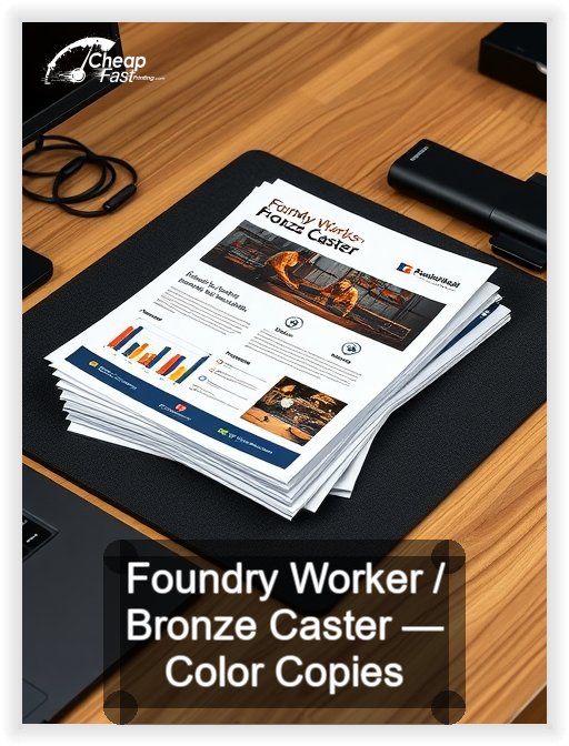 Foundry Worker Bronze Caster business card design sample