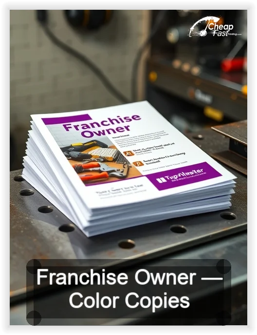 Franchise Owner business card design sample