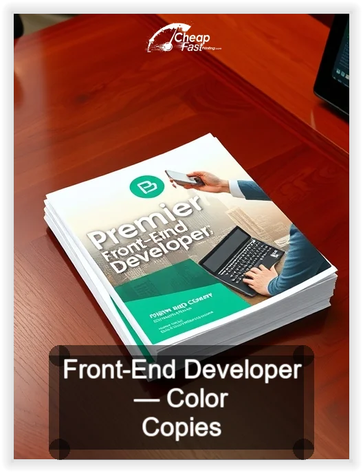 Front End Developer business card design sample