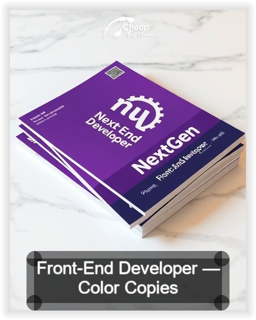 Front End Developer business card design sample