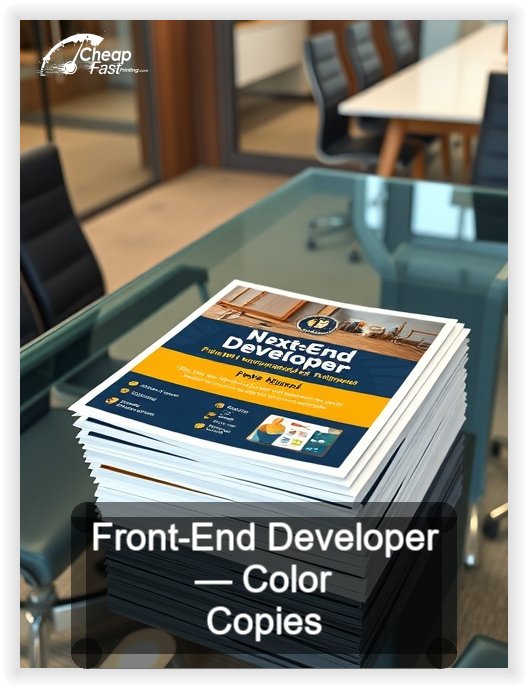 Front End Developer business card design sample