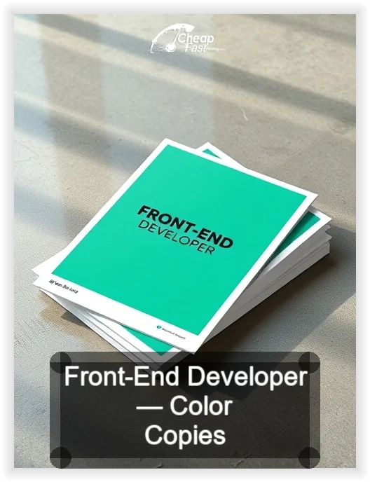 Front End Developer business card design sample