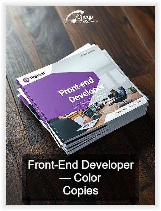 Front End Developer business card design sample