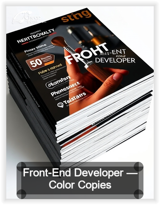 Front End Developer business card design sample