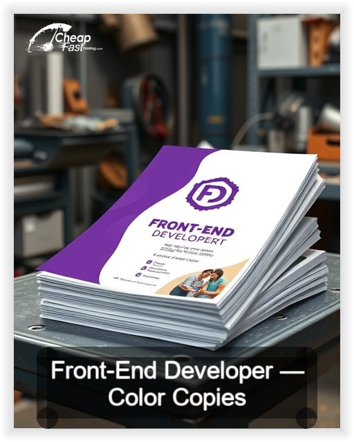 Front End Developer business card design sample