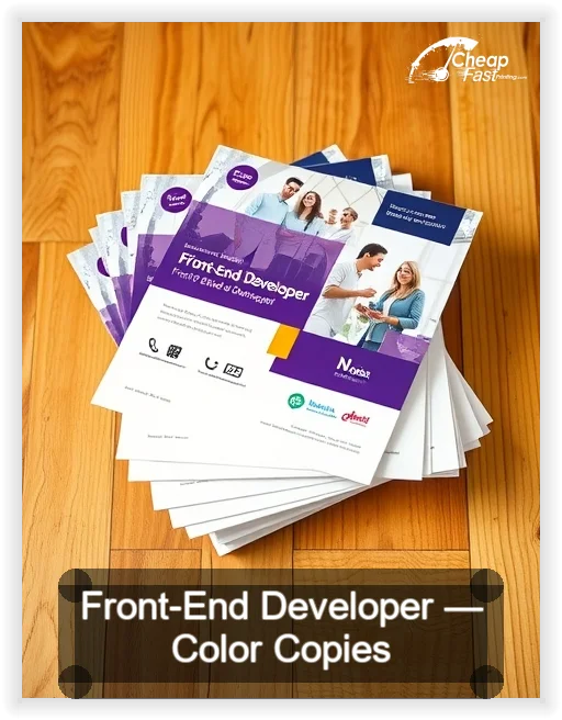 Front End Developer business card design sample