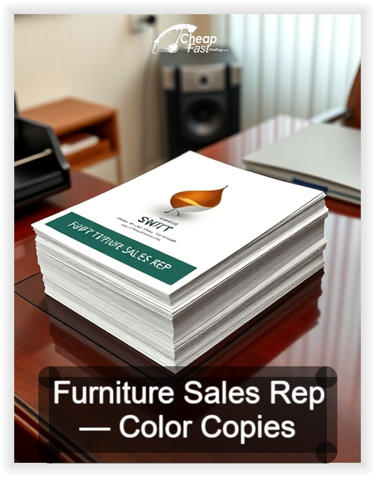 Furniture Sales Rep business card design sample