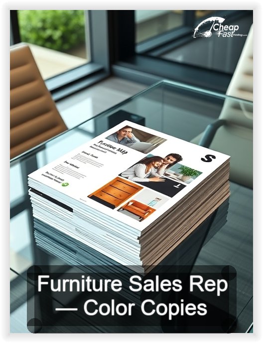 Furniture Sales Rep business card design sample