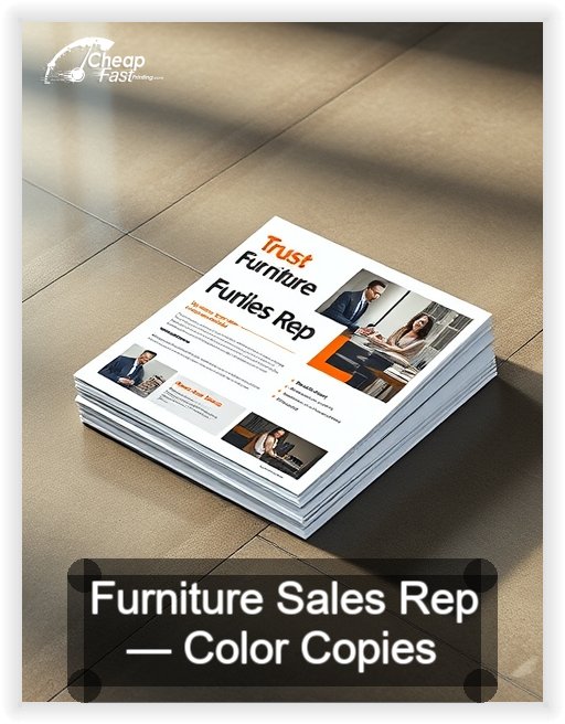 Furniture Sales Rep business card design sample