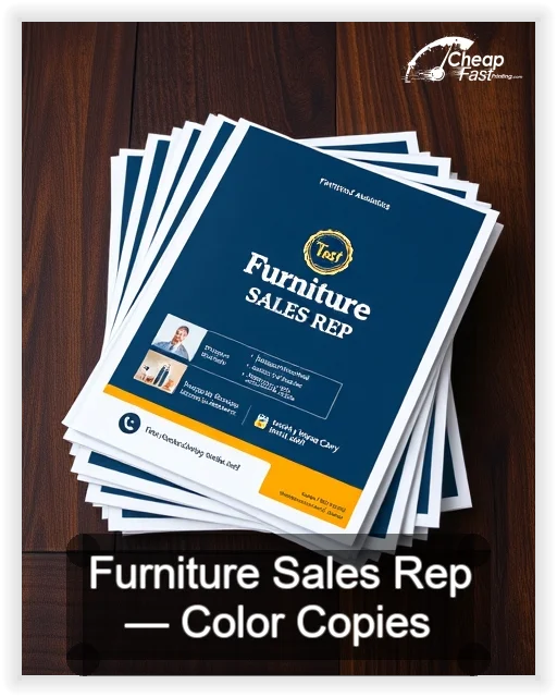 Furniture Sales Rep business card design sample