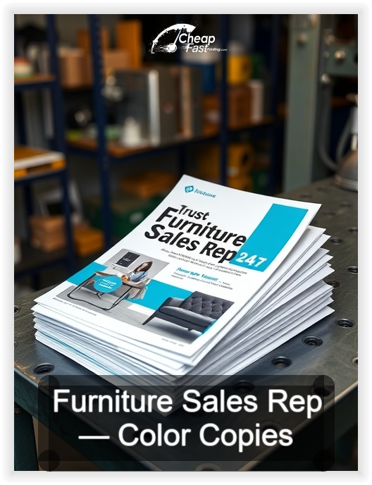 Furniture Sales Rep business card design sample