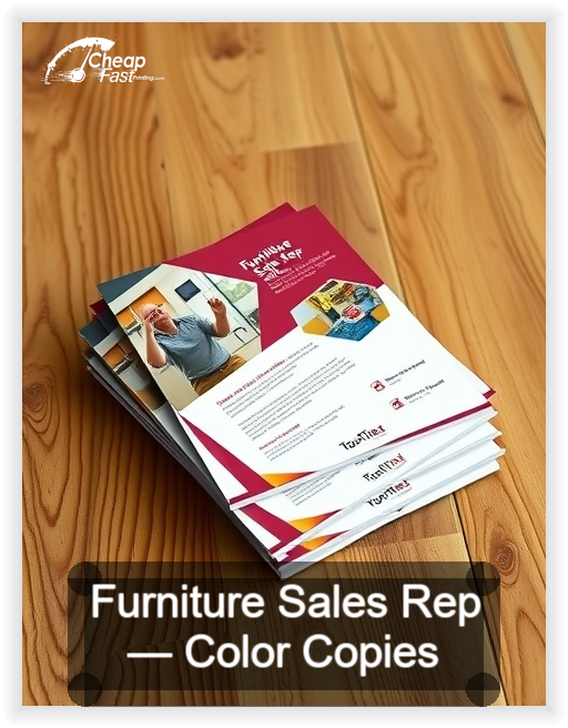 Furniture Sales Rep business card design sample
