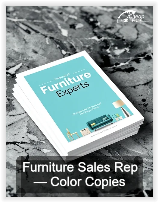 Furniture Sales Rep business card design sample