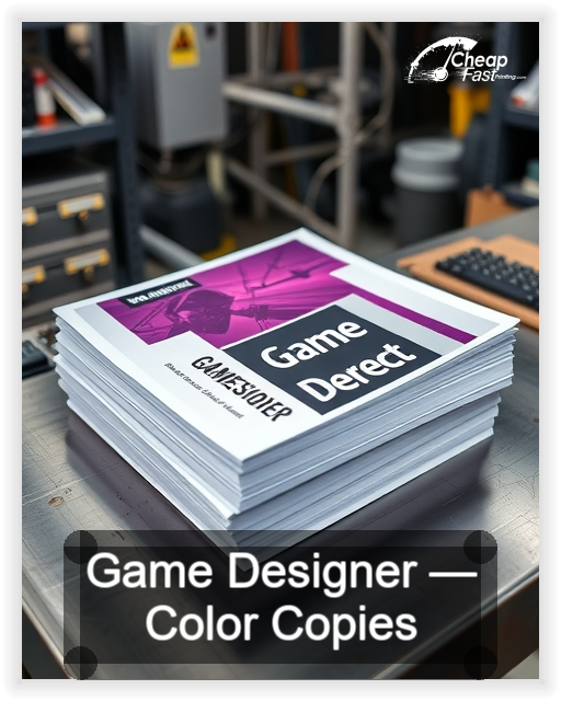 Game Designer business card design sample