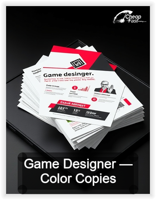 Game Designer business card design sample