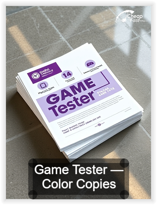 Game Tester business card design sample