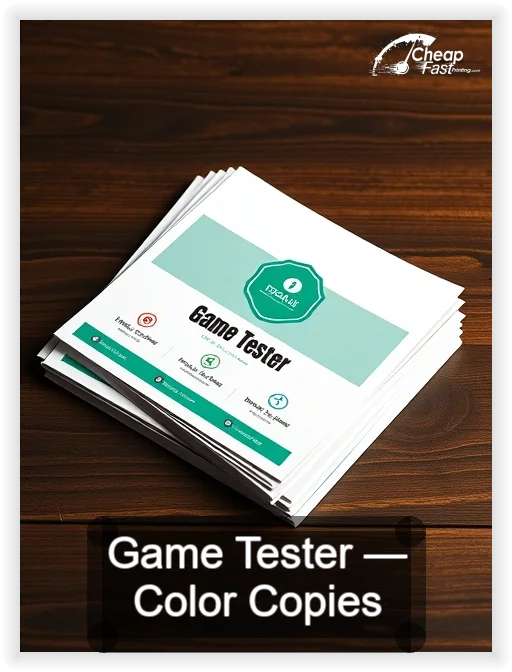 Game Tester business card design sample