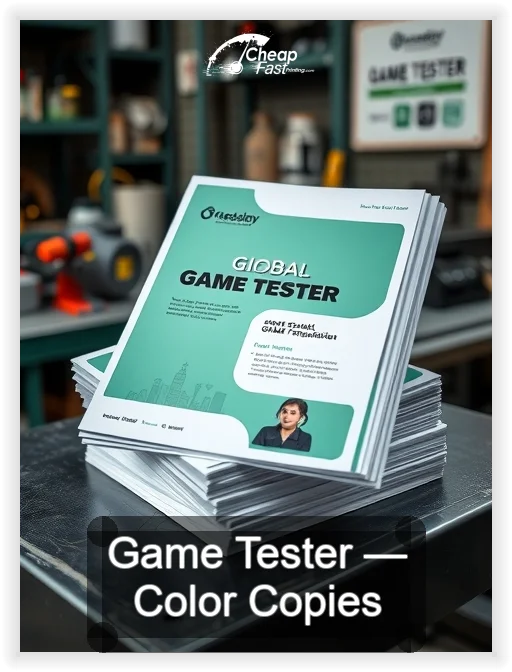 Game Tester business card design sample