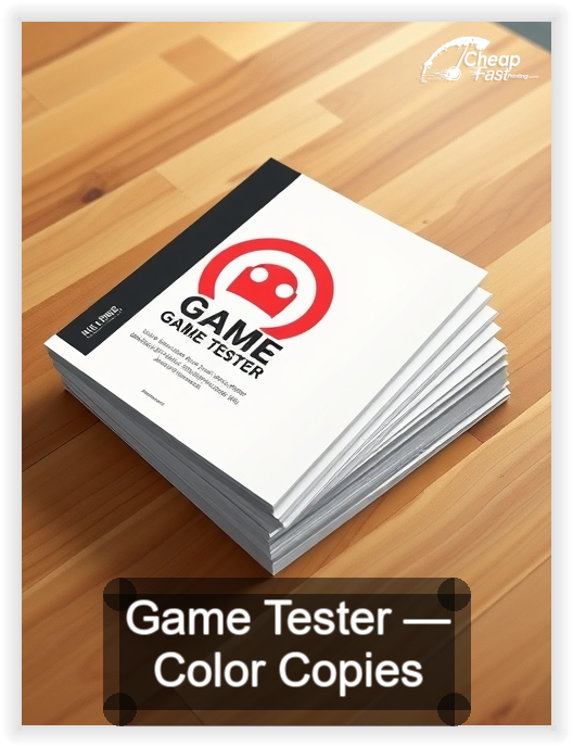 Game Tester business card design sample