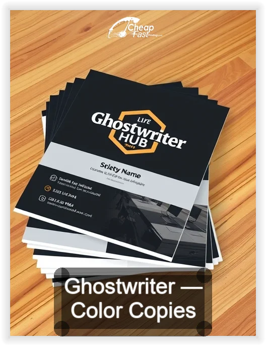 Ghostwriter business card design sample