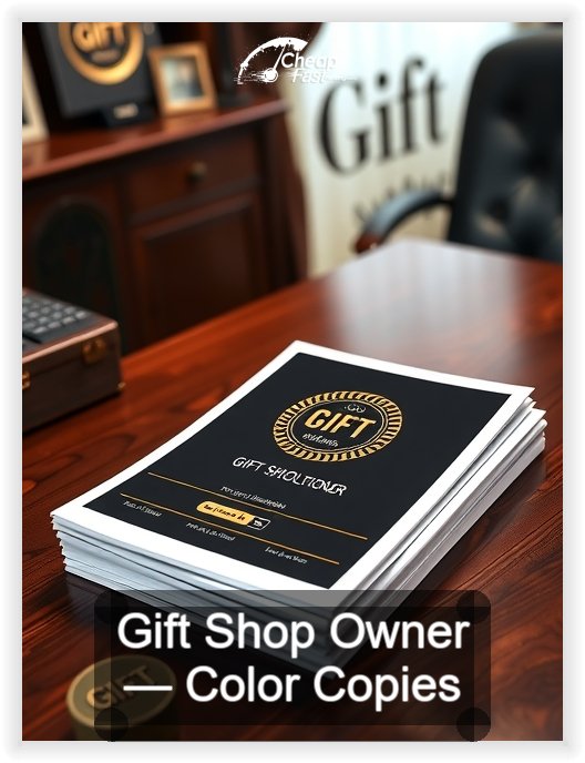 Gift Shop Owner business card design sample