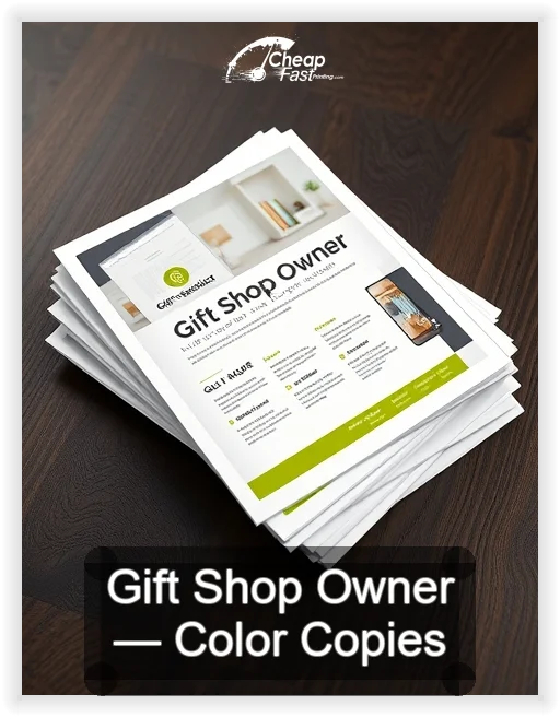 Gift Shop Owner business card design sample