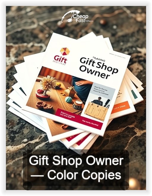 Gift Shop Owner business card design sample