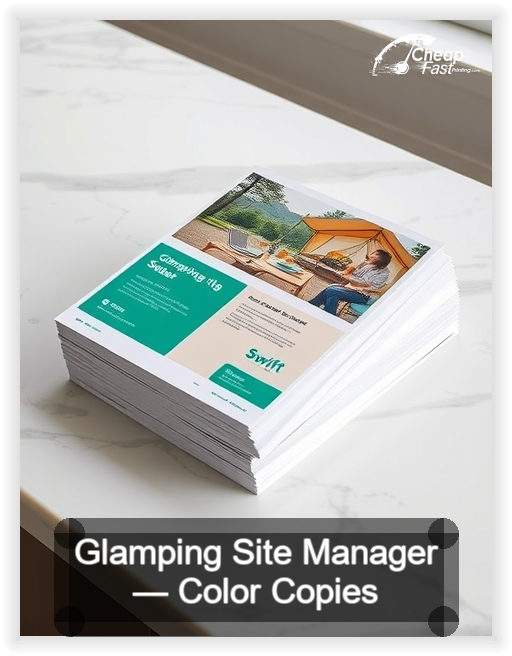 Glamping Site Manager business card design sample