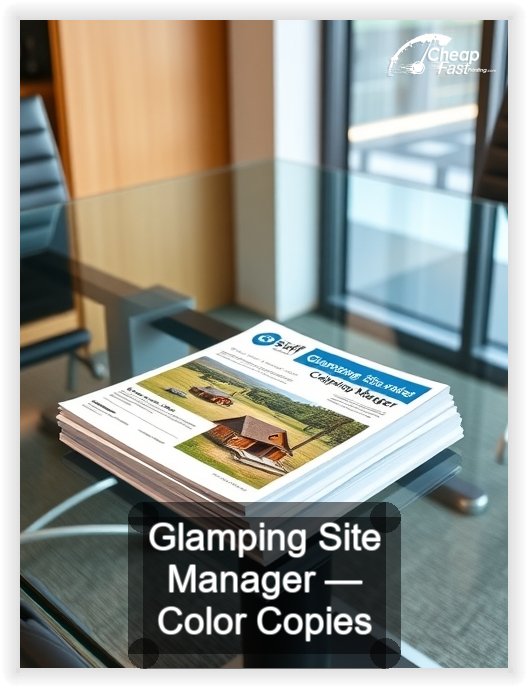 Glamping Site Manager business card design sample