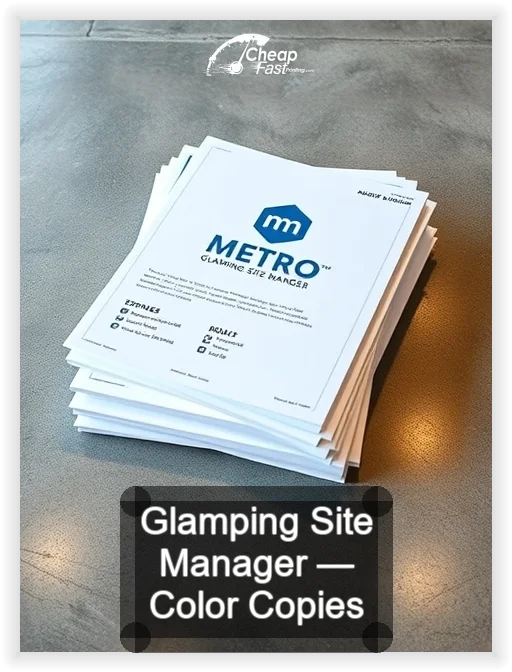 Glamping Site Manager business card design sample