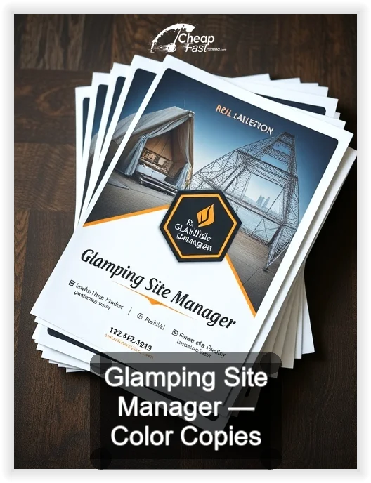 Glamping Site Manager business card design sample