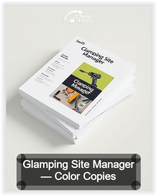 Glamping Site Manager business card design sample